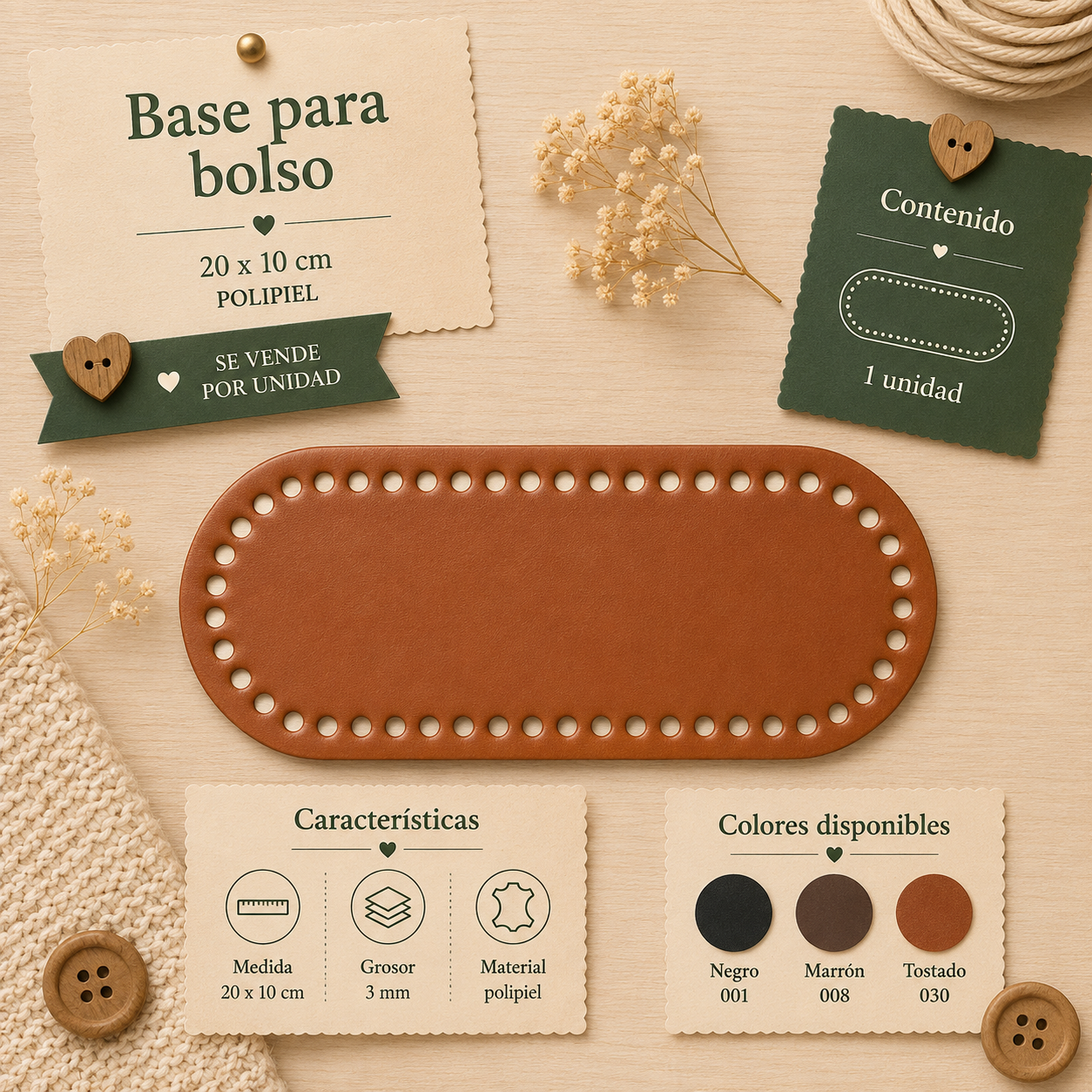 BASE PARA BOLSOS