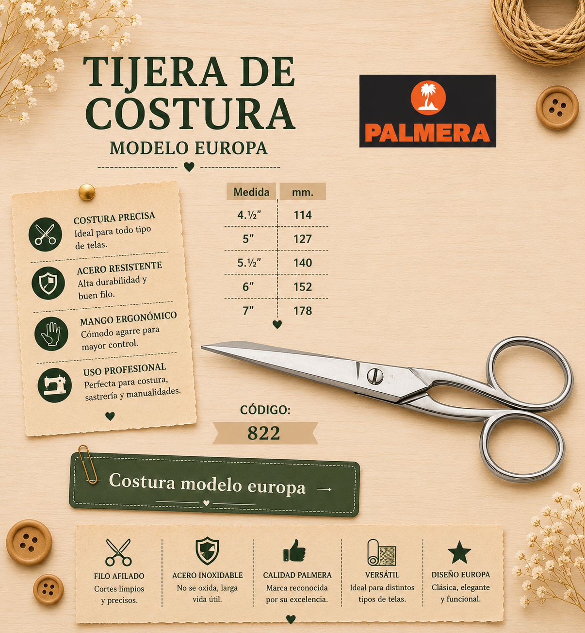 TIJERA PALMERA