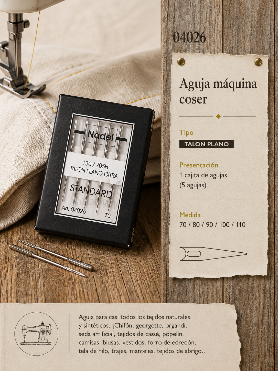 AGUJA MAQUINA TALON PLANO
