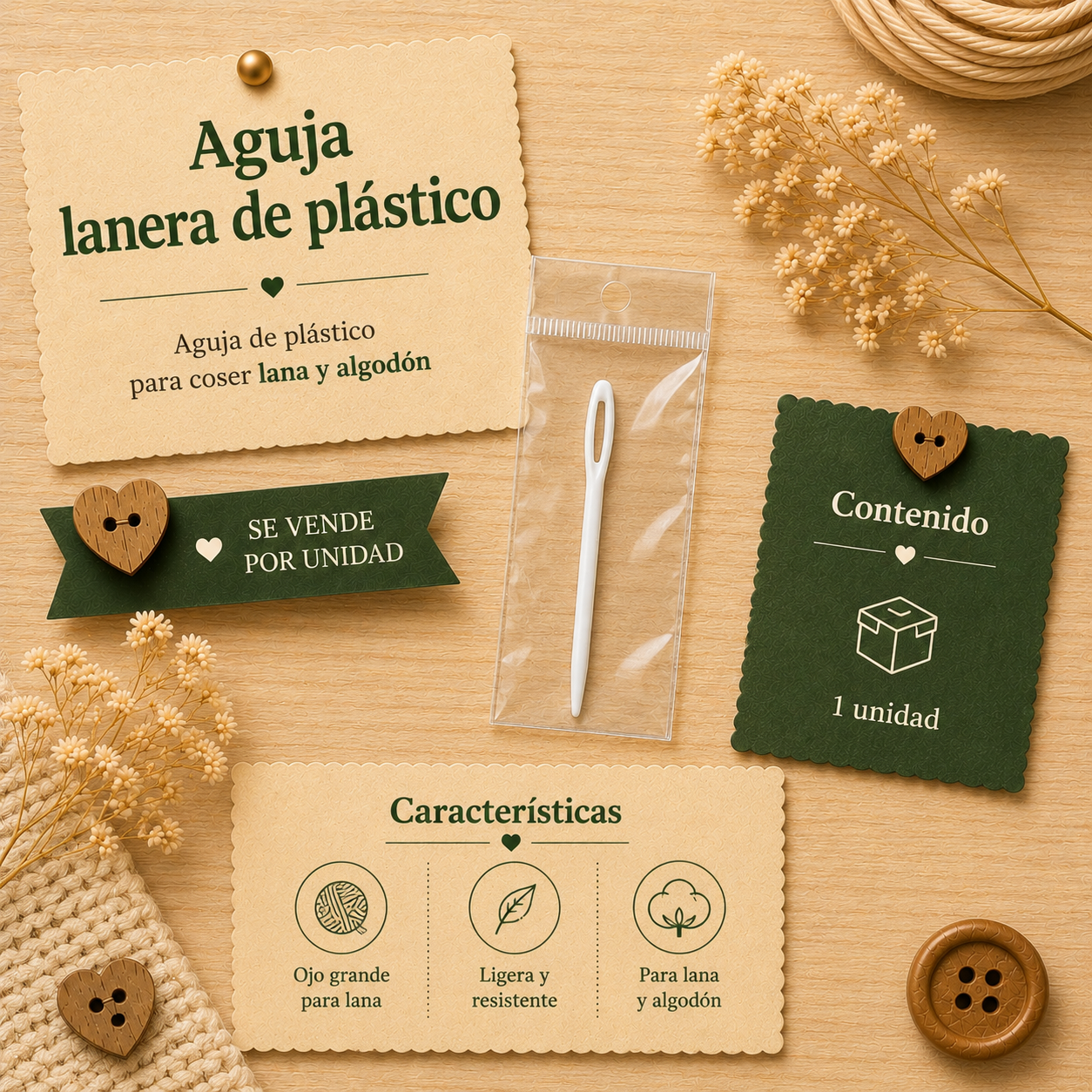 AGUJA LANERA PLÁSTICO