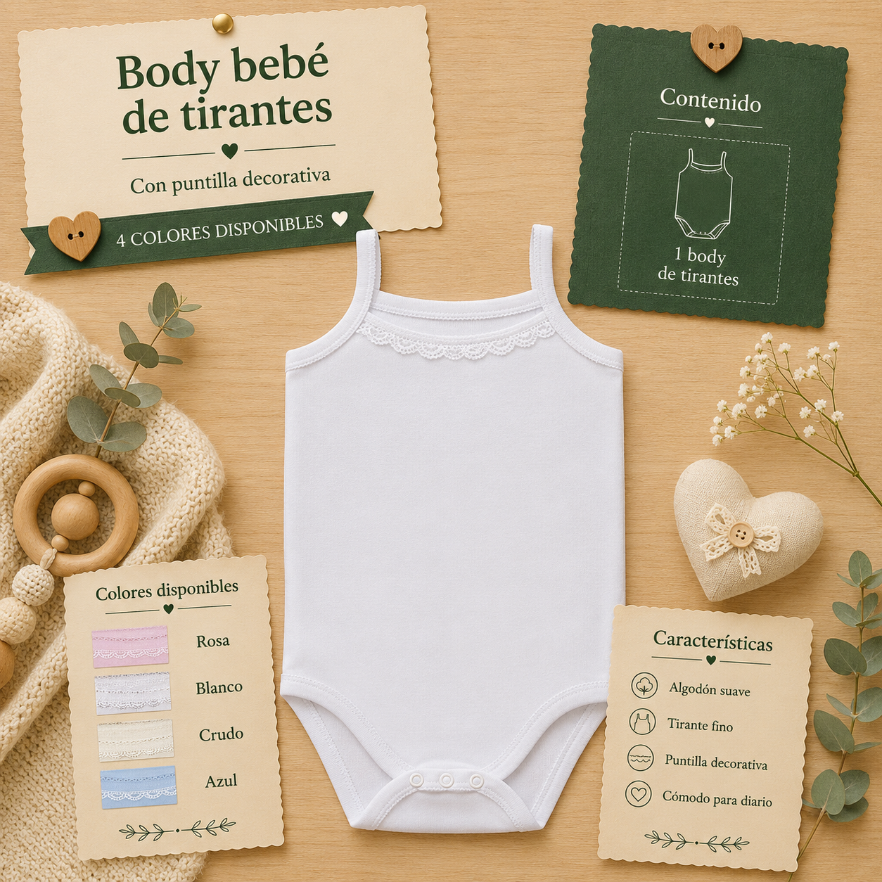 BODY BEBE DE TIRANTES