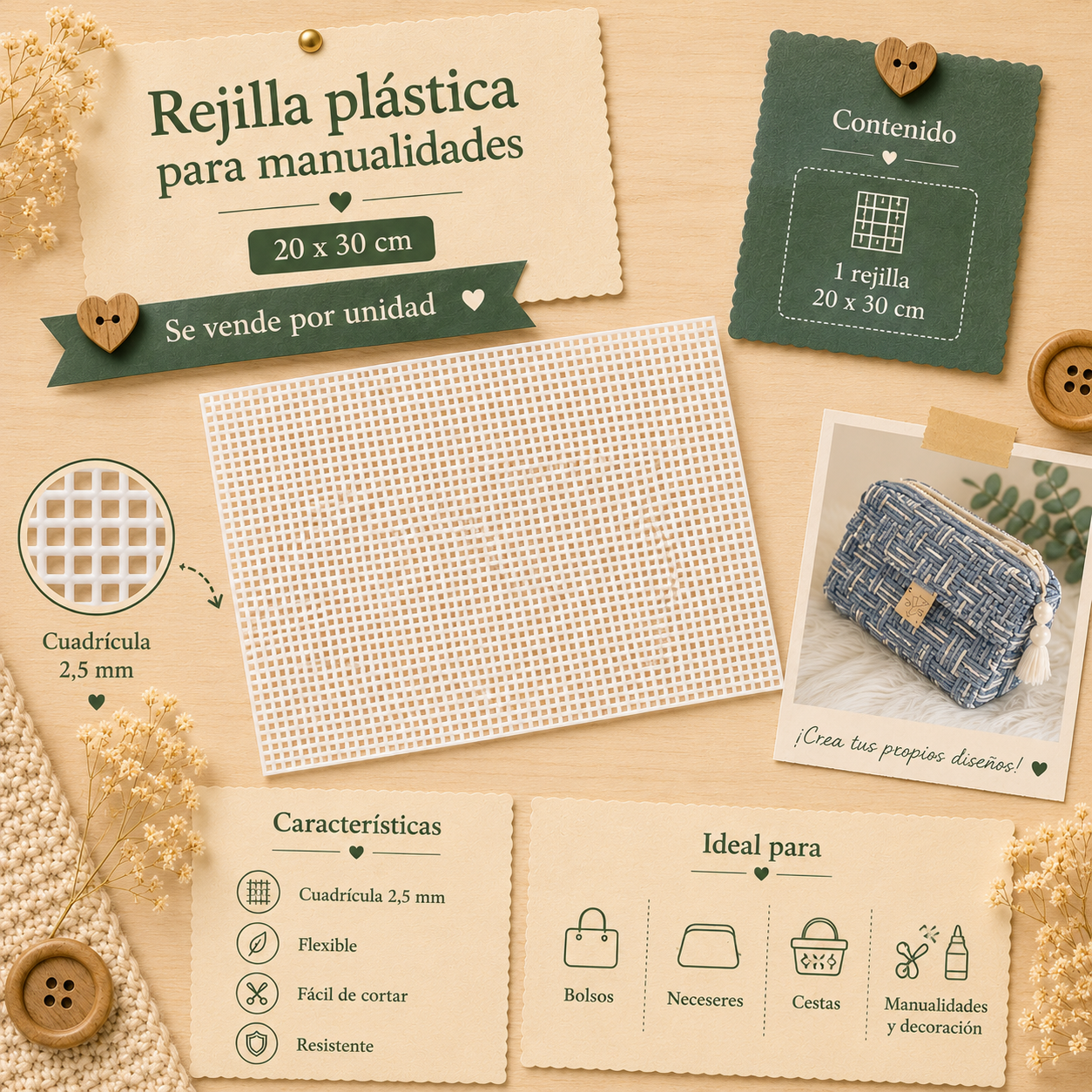 MALLA PLÁSTICO MANUALIDADES