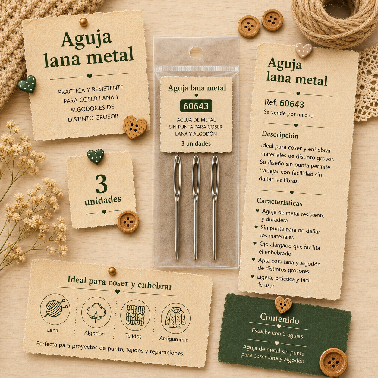 AGUJA LANA METAL