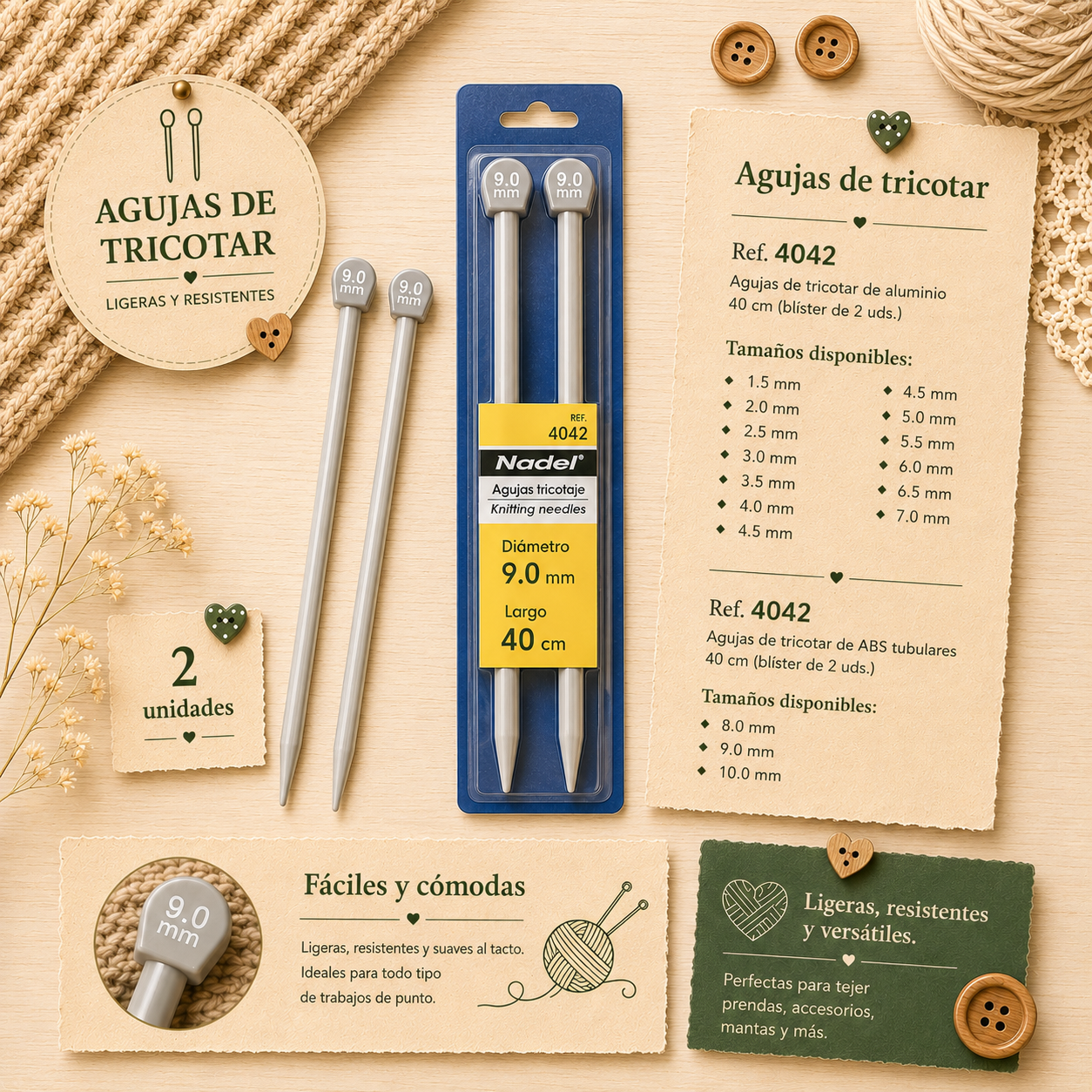 AGUJAS DE PUNTO